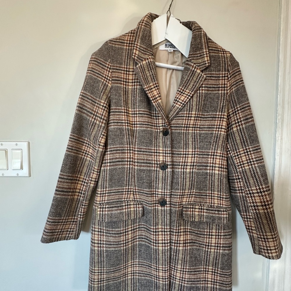 BB Dakota by Steve Madden Tan Plaid Blazer